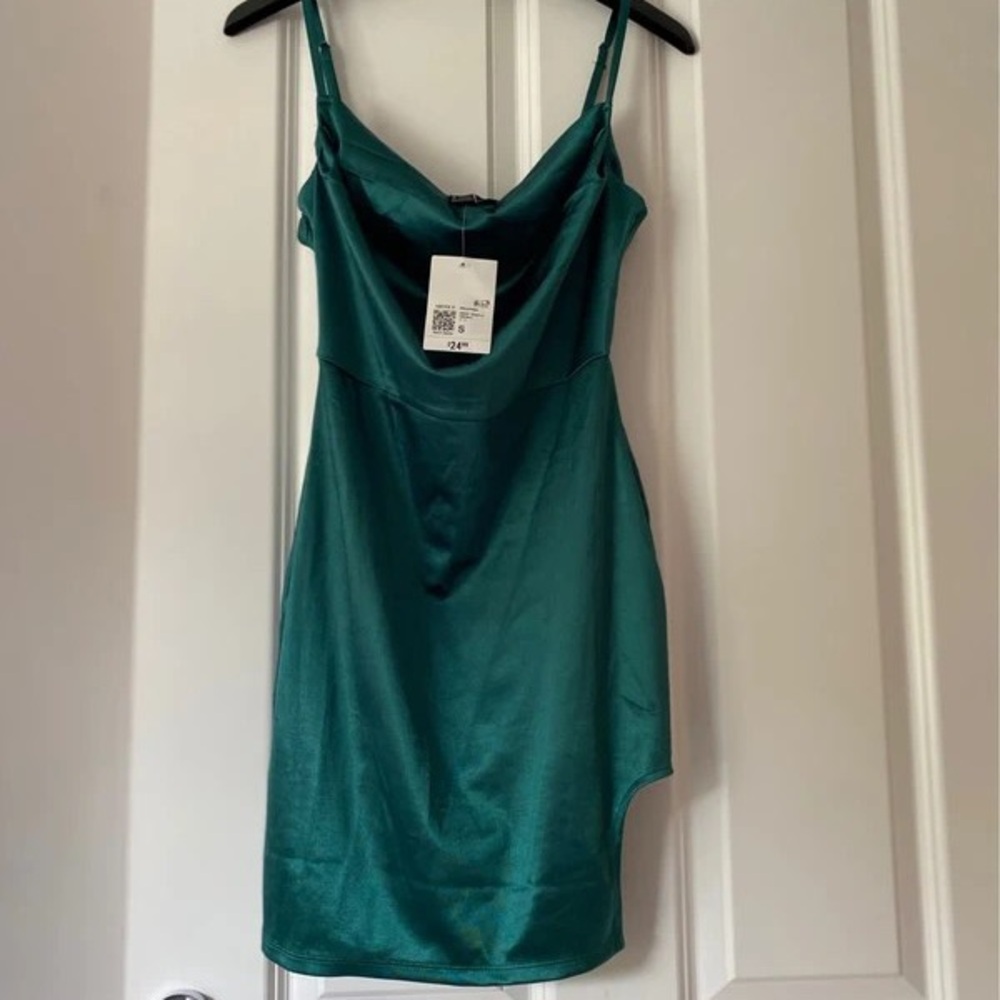 H&M Emerald Green Satin Dress